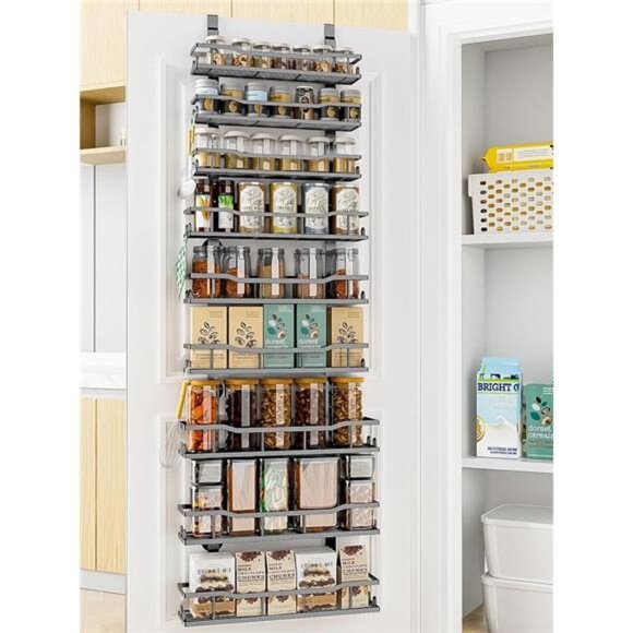 Over Door Pantry Organizer 9 Tier Adjustable Storage Rack Kitchen Bathroom Laund - Picture 7 of 7